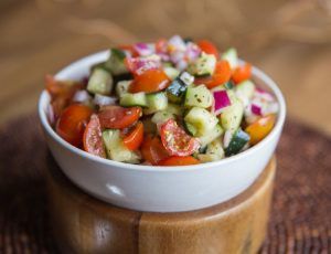 Easy Cucumber Tomato Salad |www.LiveSimplyNatural.com
